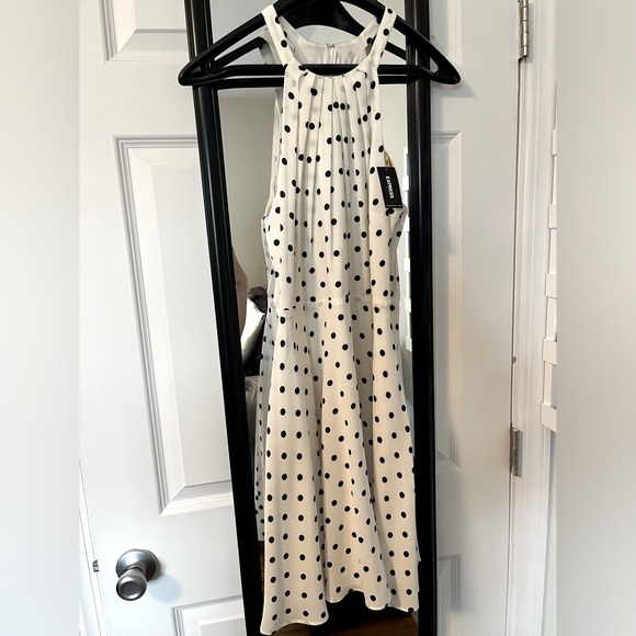 Express Black and White Polka Dot Dress - Picture 1 of 5